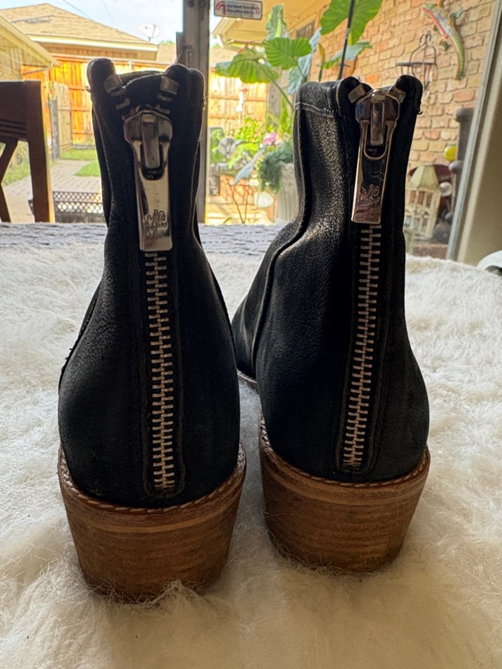 Women's Black Leather Ankle Booties - Minimalist Slip-On Style - Picture 6 of 6